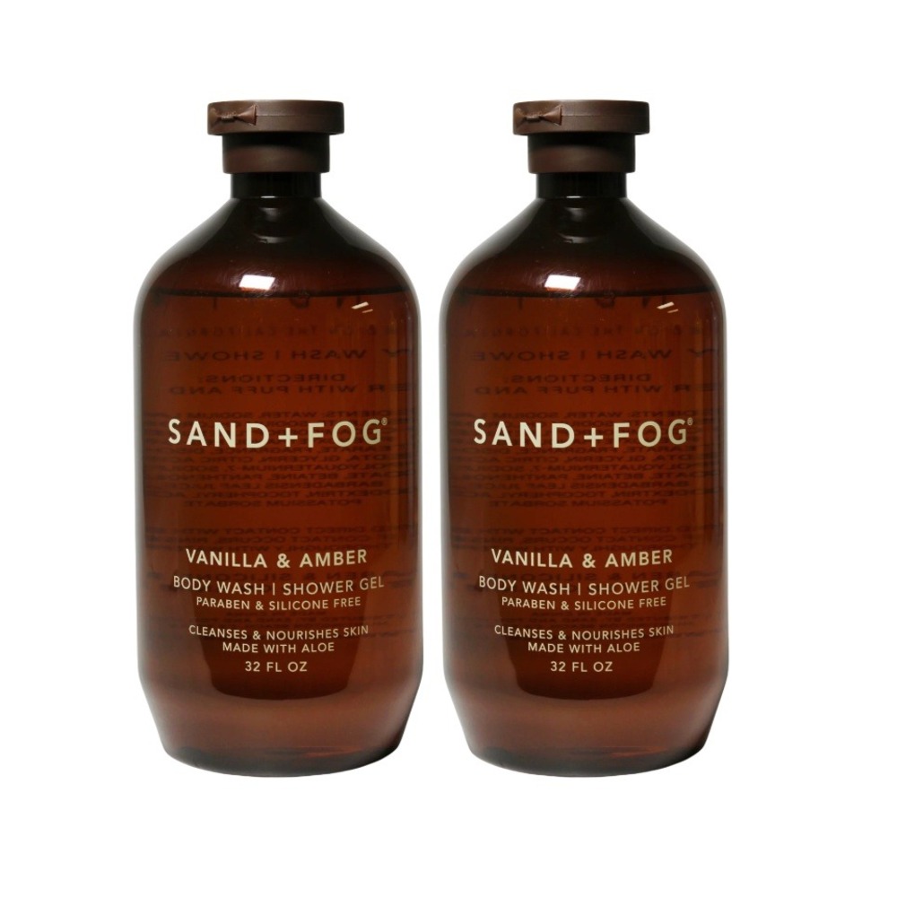 2 Sand + Fog Vanilla Reserve Body Wash 32oz Large Bottle Aloe Moisturizing Clean